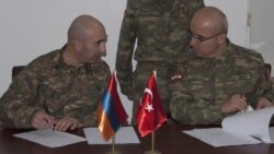 Turkey - Senior Armenian and Turkish army officers sign a protocol, 29Nov2012.