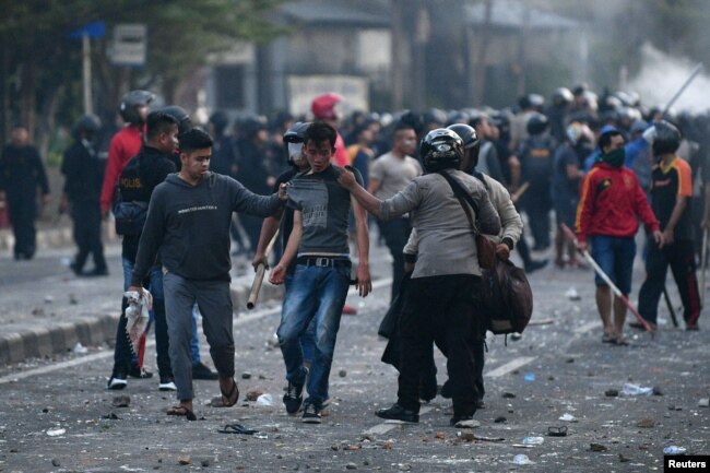 Акция протеста в Джакарте, Индонезия. 22 мая 2019 года.