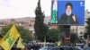 پخش سخنان حسن نصرالله در نمایشگری در شهر بعلبلک؛ جمعه سوم آبان