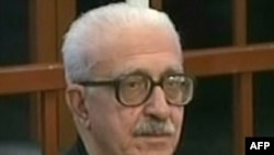 A grab taken from Al-Iraqiya television station shows Tariq Aziz, former Iraqi deputy prime minister during the Saddam Hussein era, listening to a judge's verdict on charges of crimes against humanity during a previous trial in March 2009.