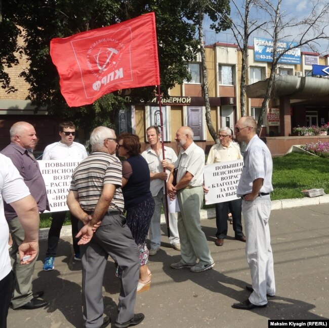 Пикет против повышения пенсионного возраста 28 июля в Орле