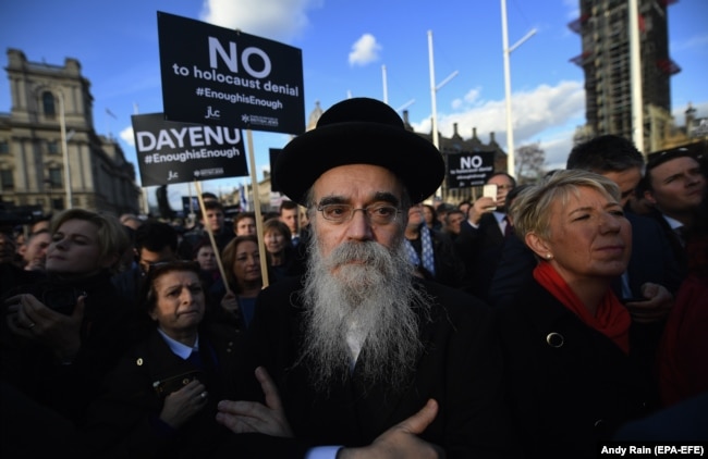 Демонстрация протеста против проявлений антисемитизма. Лондон, март 2018 года