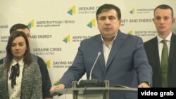 Miheil Saakașvili lansând partidul 'Noua Forță' în Ucraina.