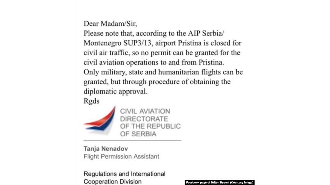 Mejl Civilne avijacije Srbije
