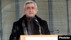 Armenia - President Serzh Sarkisian addresses a campaign rally in Gegharkunik province, 13Feb2013.