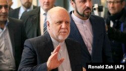 AUSTRIA -- Iranian Minister of Petroleum Bijan Namdar Zangeneh arrives prior to the start of a meeting of the Organization of the Petroleum Exporting Countries, OPEC, at their headquarters in Vienna, December 6, 2018