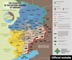 Ukraine situation map 18 September 2014