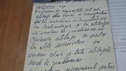 Pagină de blocnotes. Este scrisul Elenei Ceaușescu și însemnările sunt de la Congresul XIV