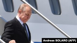 Russian President Vladimir Putin arriving in Italy on July 4.