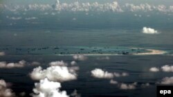 Искусственные острова, созданные Китаем в спорных водах Южно-Китайского моря.