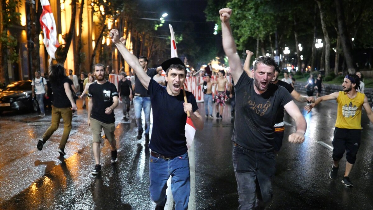 Protests Held In Georgian Capital For Fourth Night