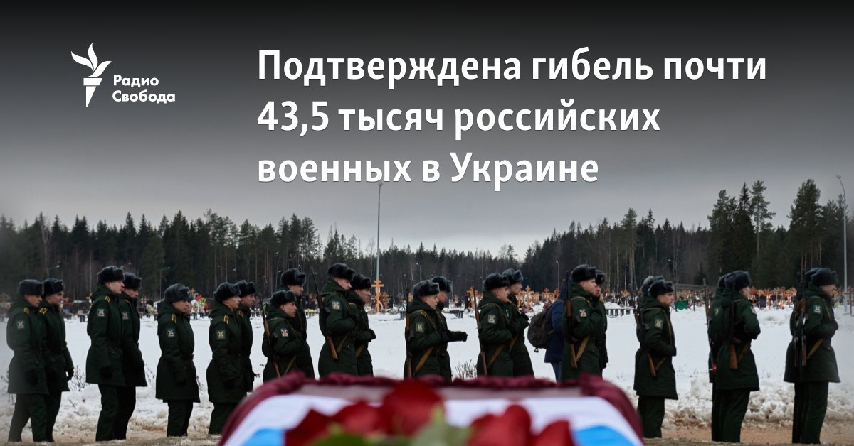 Almost 43,500 Russian soldiers have been confirmed dead in Ukraine