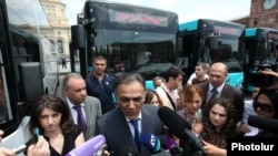 Armenia -- Transport and Communication Minister Gagik Beglarian answers reporters questions in Yerevan, 10 June, 2013