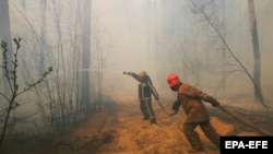 Vatrogasci gase požar u blizini sela Ragovka, 10. april