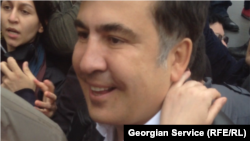 საქართველოს პრეზიდენტი მიხეილ სააკაშვილი ”ერთიანი ნაციონალური მოძრაობის” აქციაზე.