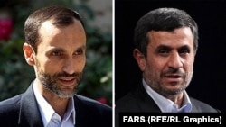 Hamid Baghaei (L) Iranian politician and former intelligence officer and Mahmoud Ahmadinejad former Iranian President, undated.