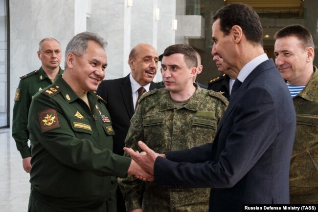 Сергей Шойгу в гостях у Башара Асада. 23 марта 2020 года