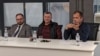 Владимир Балух, Ахтем Чийгоз и Николай Полозов на лекции «Как противостоять авторитаризму?», Киев, 23 ноября 2019 года