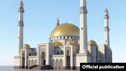 Строящаяся мечеть "Сердце Кавказа" в Магасе