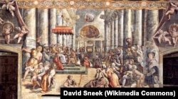 Freska "Darovnica cara Konstantina Velikog papi Silvestru I"