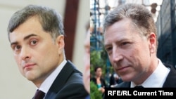 Kremlin aide Vladislav Surkov (left) and U.S. special representative for Ukraine Kurt Volker (composite file photo)