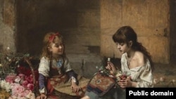 Картина Алексея Харламова «Юные цветочницы» (1885 г.) была продана на аукционе Sotheby’s за 3,176 миллионов долларов