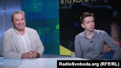 Гарі Табах (ліворуч) і Дмитро Литвин в студії Радіо Свобода