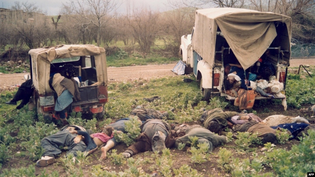 About 5,000 Kurdish adults and children were killed by the Iraqi chemical attack on the town of Halabja in northeastern Iraq on March 16, 1988.