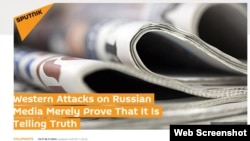 Russia's international news agency Sputnik's website: "Western Attacks on Russian Media Merely Prove That It Is Telling Truth"