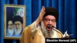 Iranian hardline cleric Ahmad Khatami delivers his sermon during Friday prayer ceremony in Tehran, January 5, 2018.