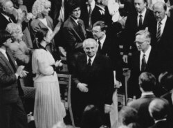 Норвегия, Осло, 5 июня 1991 года. Михаил Горбачев выступает с нобелевской речью
