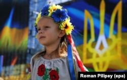 Дівчинка під час відзначення Дня Незалежності України. Київ, 24 серпня 2015 року