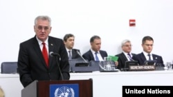 Tomislav Nikolić u obraćanju skupu u sedištu UN, 10. april 2013.