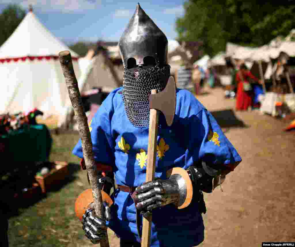 A fearsome-looking member of the French team before marching into battle.&nbsp;