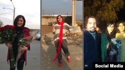 Some of the six political prisoners freed on bail from prisons in Iran. October 26, 2019