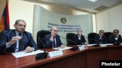 Armenia - The Public Services Regulatory Commission votes to raise the electricity prices, Yerevan, 17Jun2015.