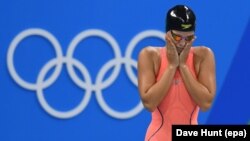 Russian swimmer Yulia Yefimova reacted tearfully to sniping over doping charges.