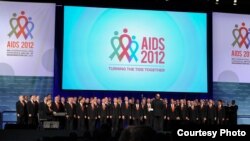 The Gay Men's Chorus of Washington performed at the opening of the International AIDS Conference on July 22.