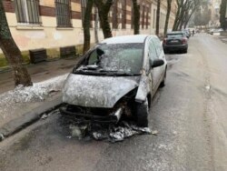 Автомобіль журналістки Галини Терещук після підпалу