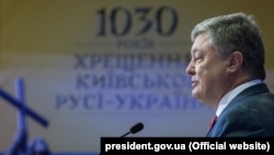 Президент України Петро Порошенко виступає під час VII Національного молитовного сніданку України. Київ, 31 травня 2018 року