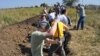 Hundreds of residents of Zaporizhzhya dig a trench on September 6 in an effort to defend the city of Zaporizhzhya, whose region lies next to war-torn Donetsk.