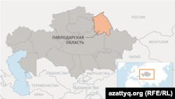 Павлодарская область на карте Казахстана