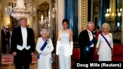La recepția în onoarea sa de la Palatul Buckingham la Londra, 3 iunie 2019