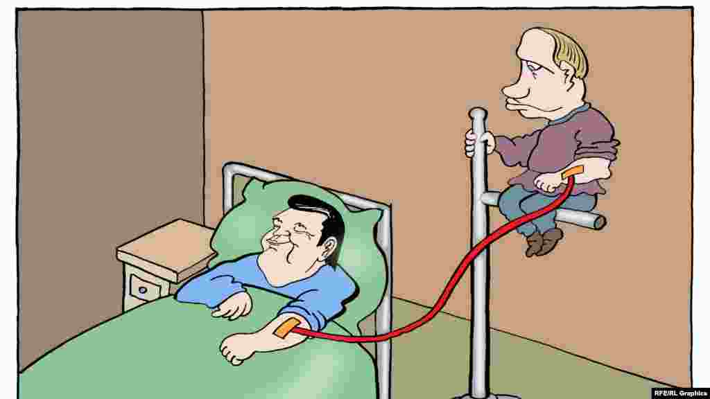 Путин Януковичке қан құйып тұр. 