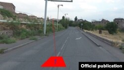 Armenia -- A police photograph showing a compound held by gunmen and the puported place where a police officer, Yuri Tepanosian, was killed on July 30, 2016., 31Jul2016