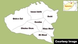 Карта афганської провінції Кундуз