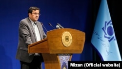 Abdolnasser Hemmati the head of Iran's Central Bank speaking at a conference in Tehran on September 1, 2018.