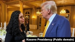 Presidentja e Kosovës, Vjosa Osmani, dhe presidenti amerikan, Donald Trump, Paris, Francë, dhjetor 2024.
