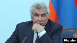 Armenia - Constitutional Court Chairman Gagik Harutiunian at a news conferene in Yerevan, 10Apr2014.