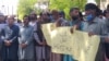 Journalists protest on April 25 in Quetta to demand the Balochistan government arrest the killers of a local journalist who was shot dead on April 25. 